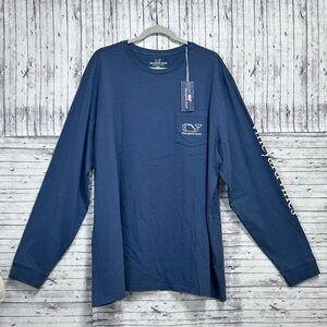 Vineyard Vines Long Sleeve All American Football Pocket Tee